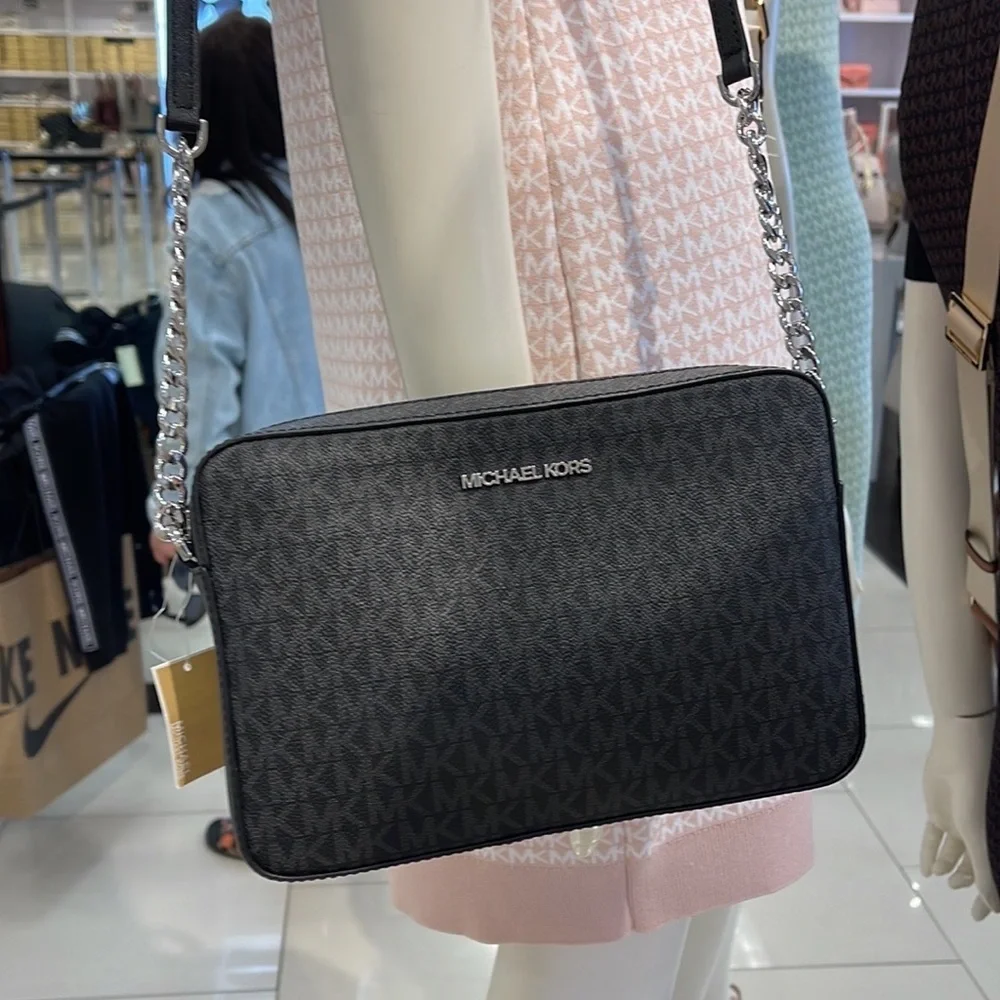 Michael Kors Jet Set Item Large East West Zip Crossbody Black - Picture 5 of 16